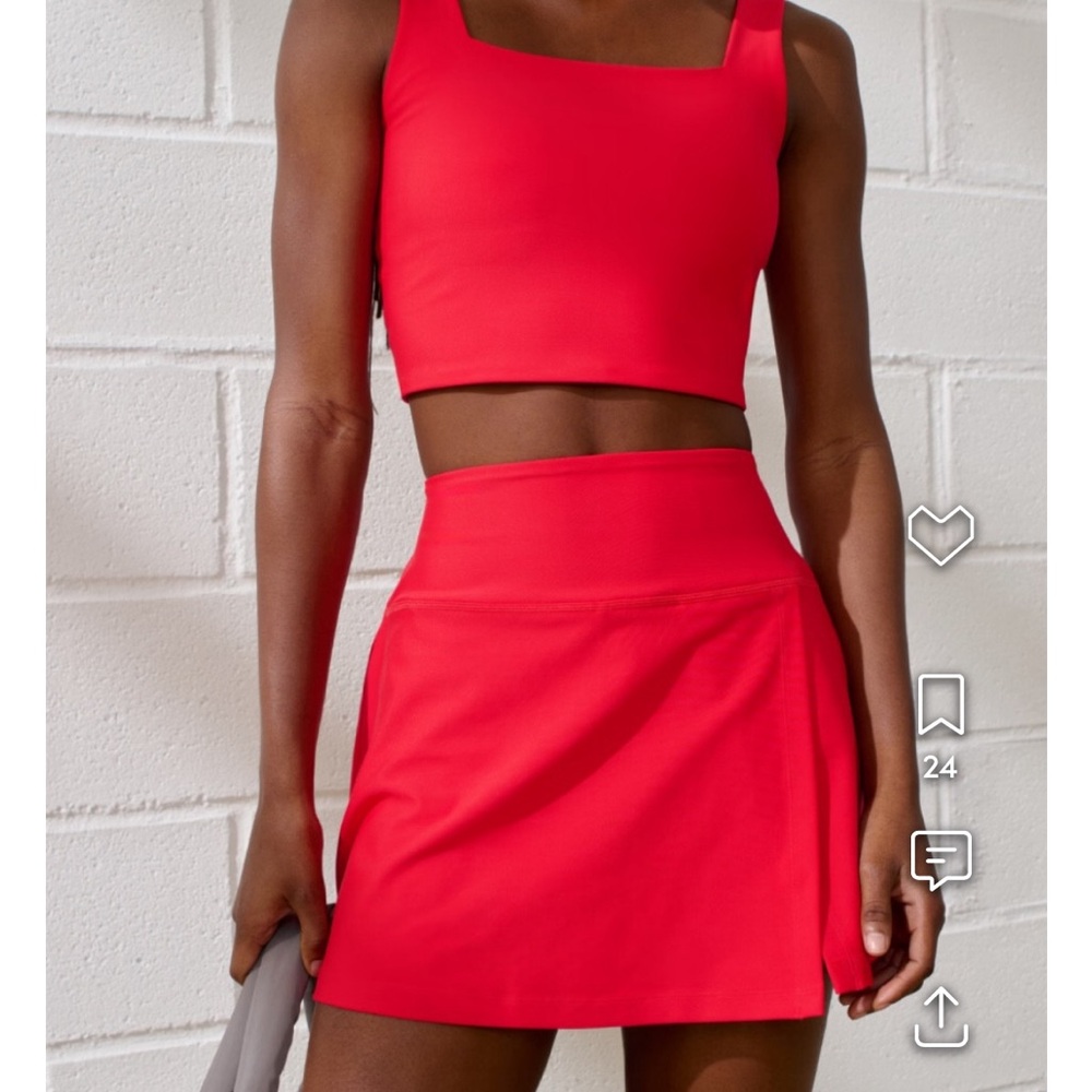 Red Abercrombie YPB Athletic Skort